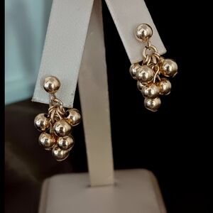 Vintage 14k GF Elegant Gold Cluster Earrings